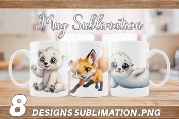 Download Arctic Cuties Watercolor Mug Wrap - Premium Bundle