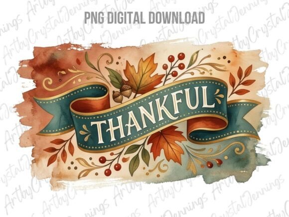 Download Watercolor Thankful Fall Clipart PNG - Premium Resources