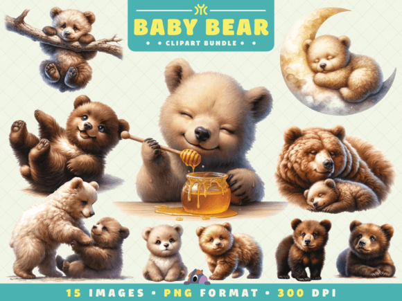 Download Watercolor Baby Bear Clipart - Bear clipart Collection
