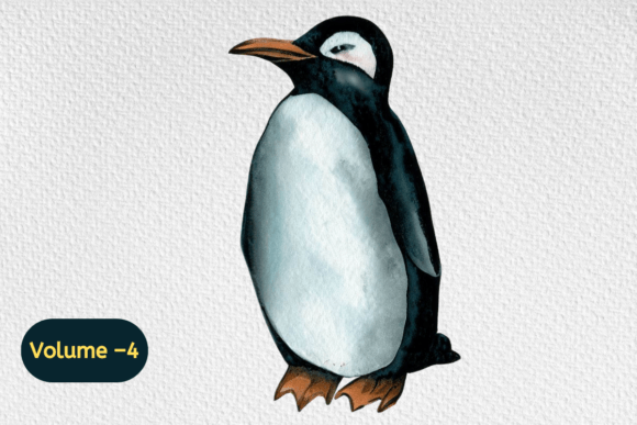 Download Watercolor Cute Penguin Clipart Vol –4 - Premium Bundle